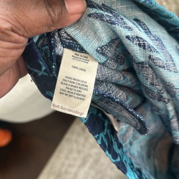 Soft Surroundings 100% Linen Floral Casual Pants M - Picture 6 of 6